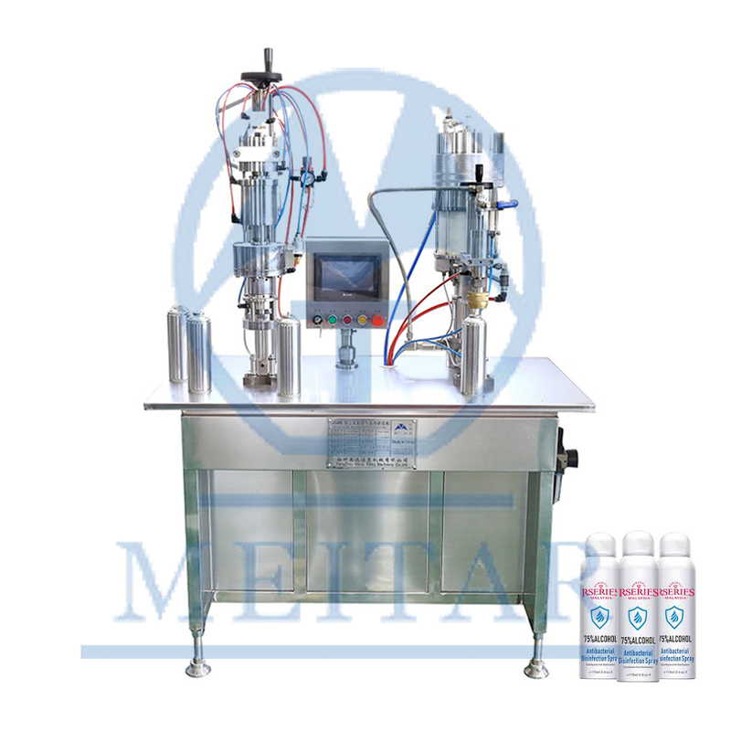  Factory direct sale QGBES 500ML Semi-automatic bag on valve spray filling machine