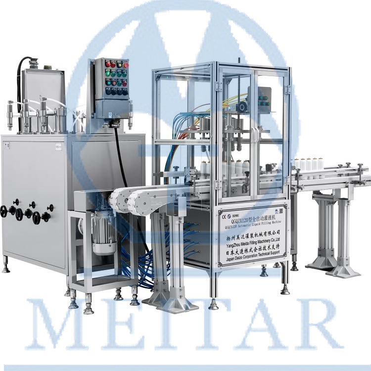 High speed Full Automatic liquid filling sealing& gas aerosol filling filling line