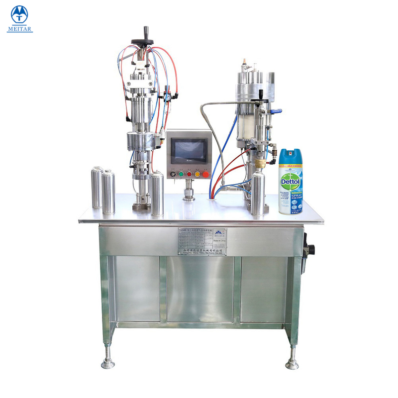  Semi-automatic bag on valve 75% alcohol BOV disinfectant care spray aerosol filling machine