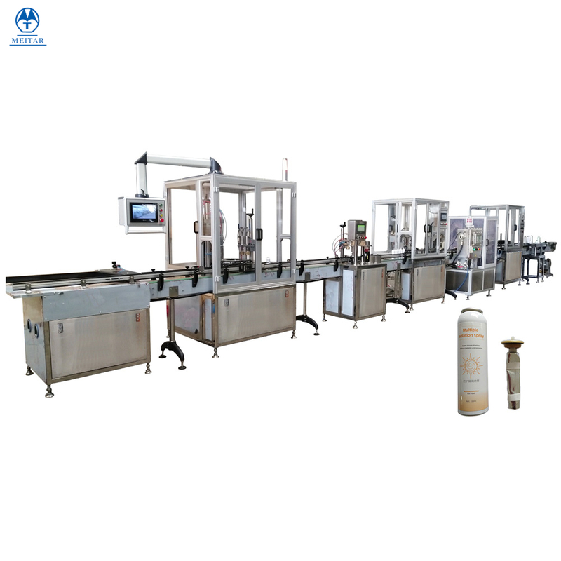  Hot sell Automatic BOV Whitening and moisturizing sunscreen spray aerosol Filling Machine line