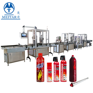 China Water - based fire extinguisher bag on valve spray aerosol filling machine line