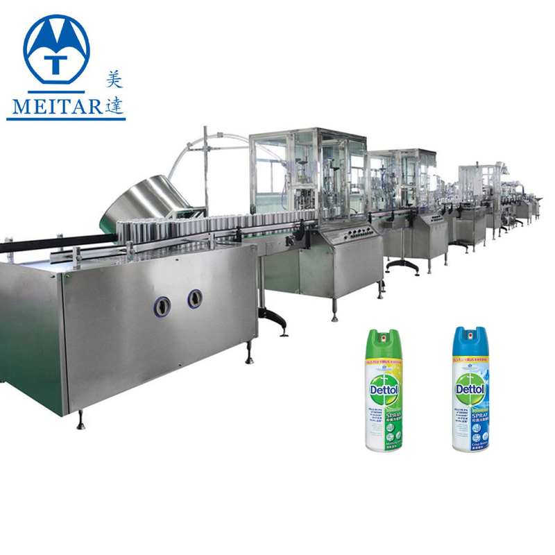 Factory direct sale China Full Automatic 75% Alcohol Disinfection Spray aerosol Filling Machine line