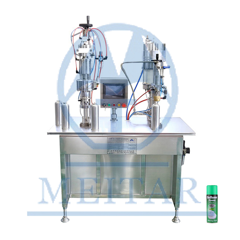 Factory direct sale QGBES 300ML Semi-automatic bag on valve aerosol spray filling machine