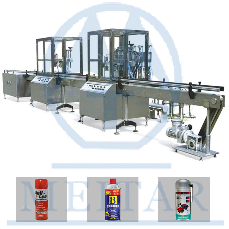  automatic QGQ 750 lubricant Aerosol spray Filling Machine line 