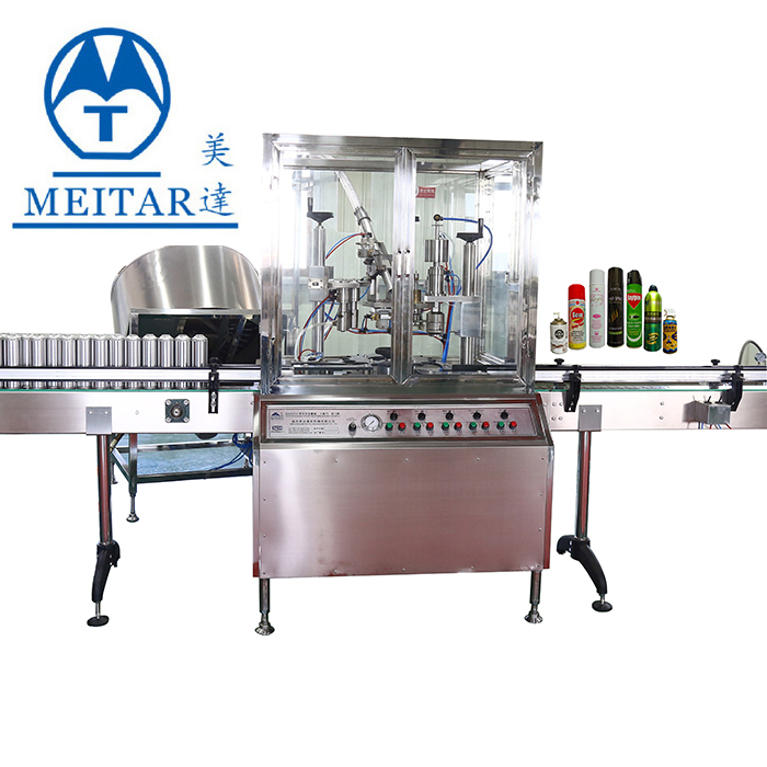 Meitar factory High quality QGQ 750 full automatic toliet spray aerosol filling machine line 