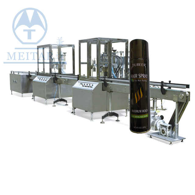 Factory direct sale QGQ 750 Automatic Hair spray Aerosol spray Filling Machine line