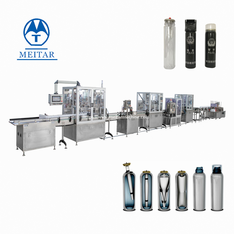 China BOV Full Automatic police spray aerosol filling machine 