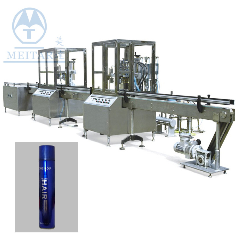 China QGQ 750 Automatic Hair spray Aerosol spray Filling Machine line