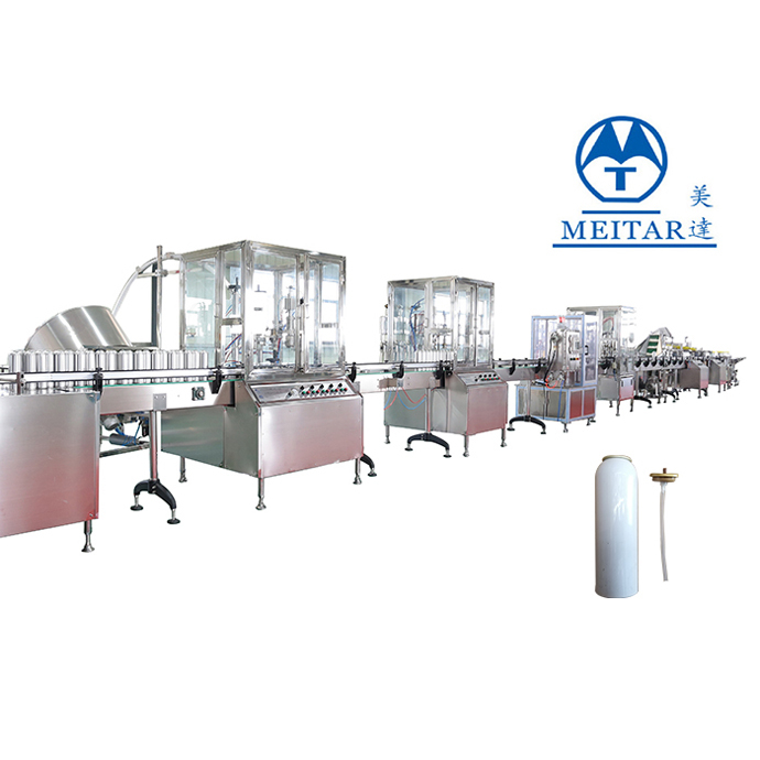  Aluminium can QGQ750 Full Automatic Aerosol Filling Machine