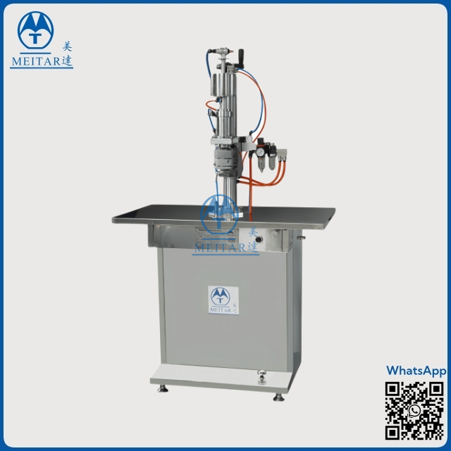 Semi-automatic Aerosol Can Filling Machine With Product Filling Aerosol Valve Crimping And Propellant Filling Unit