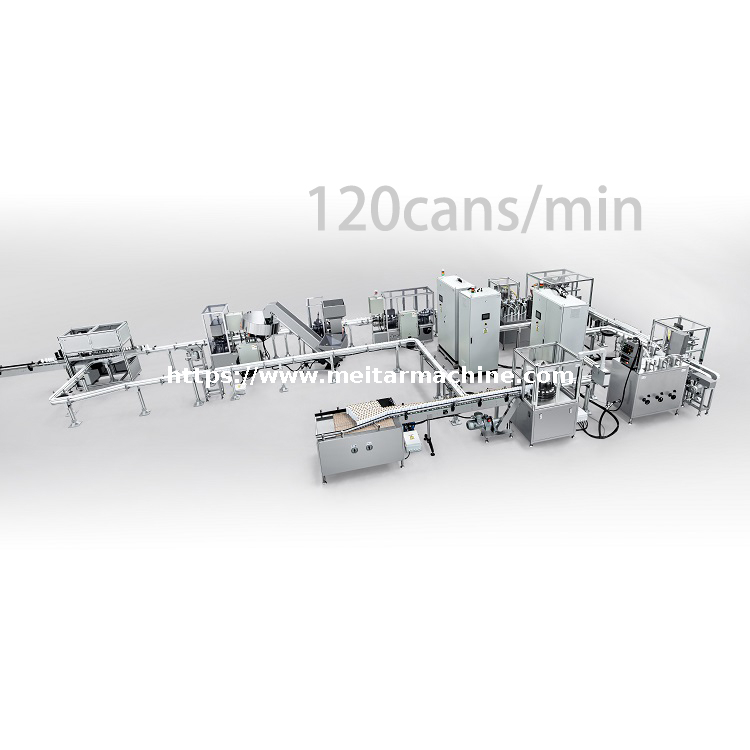 QGQZX120 High speed High Quality aerosol filling machine line