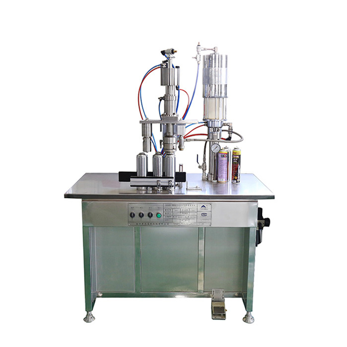 3 in 1 liquid smart mini Semi Automatic Aerosol Filling Machine