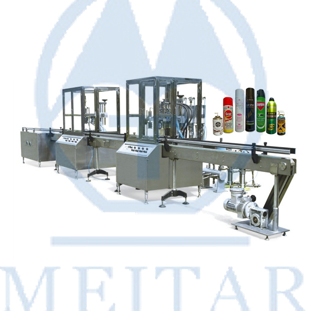 MEITAR Factory Automatic leather spray aerosol filling machine 