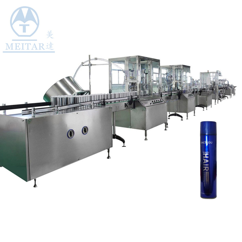 Suppliers QGQ 750 Full automatic Hair spray high Accurancy Aerosol spray Filling Machine Line