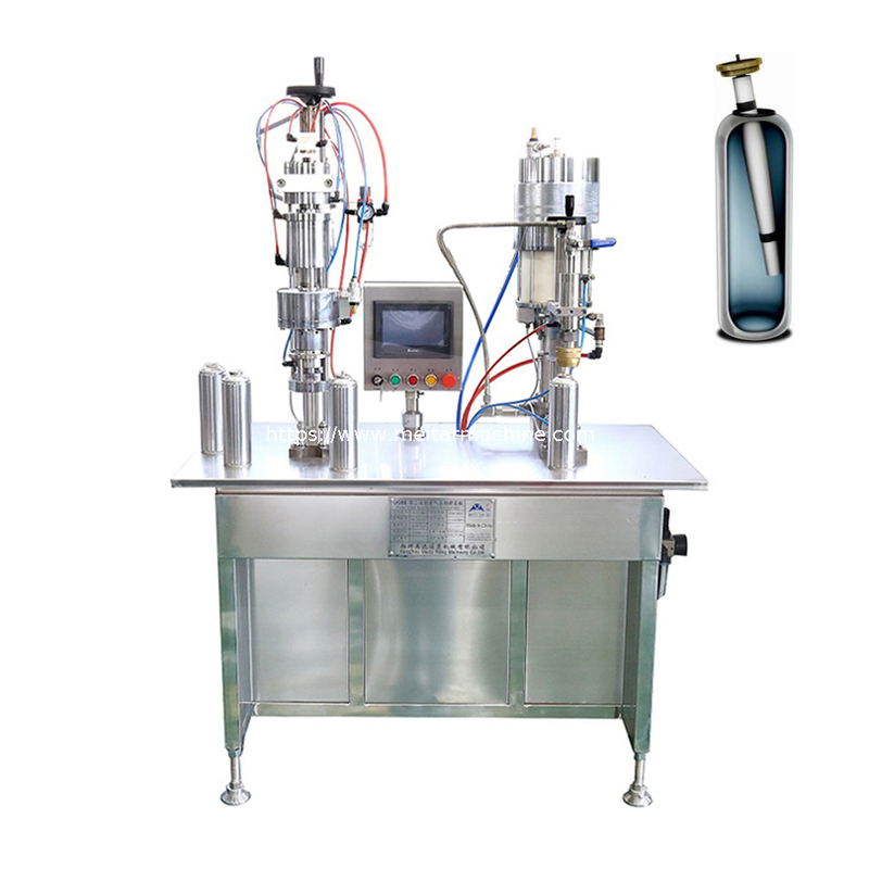 QGBES 300ML Semi-automatic bag on valve Liquid filling & sealing & cleaning aerosol spray filling machine