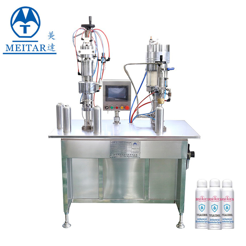 High Quality QGBES 500ML Semi-automatic bag on valve spray filling machine