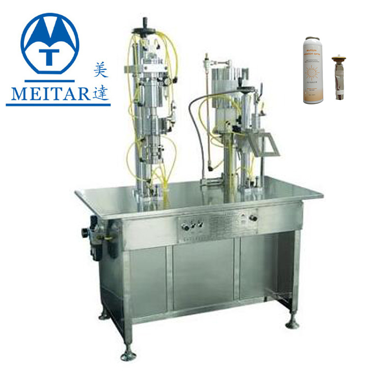 High quality QGB2Y Air Freshener Semi- Automatic Bag on Valve Aerosol Filling Machine