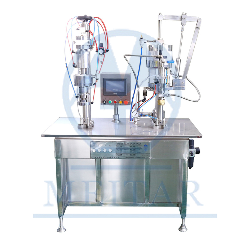 China Semi -Automatic High quality QGB2Y Shaving Gel Bag on valve aerosol filling machine 