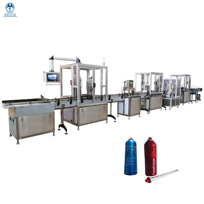 China Automatic Bag on Valve Portable fire extinguishing agent Filling Machine line