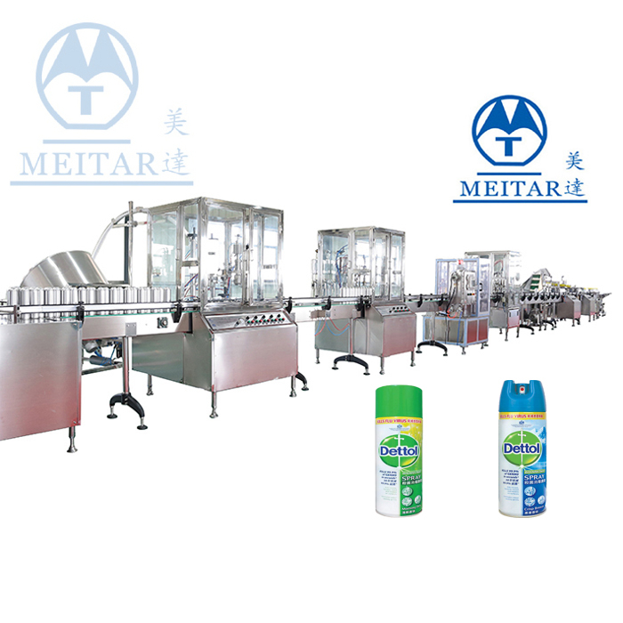 High quality QGQ 750 Automatic Insecticide Mosquito Killer Pesticide aerosol spray filling machine line