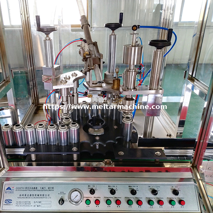 QGQ 750 Factory direct sale PU Foam Aerosol Filling Machine Line