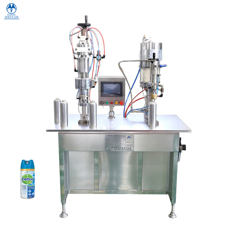  Semi-automatic bag on valve 75% alcohol BOV disinfectant care spray aerosol filling machine