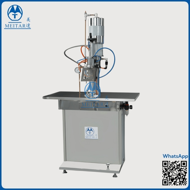 Semi-automatic Aerosol Can Filling Machine With Product Filling Aerosol Valve Crimping And Propellant Filling Unit