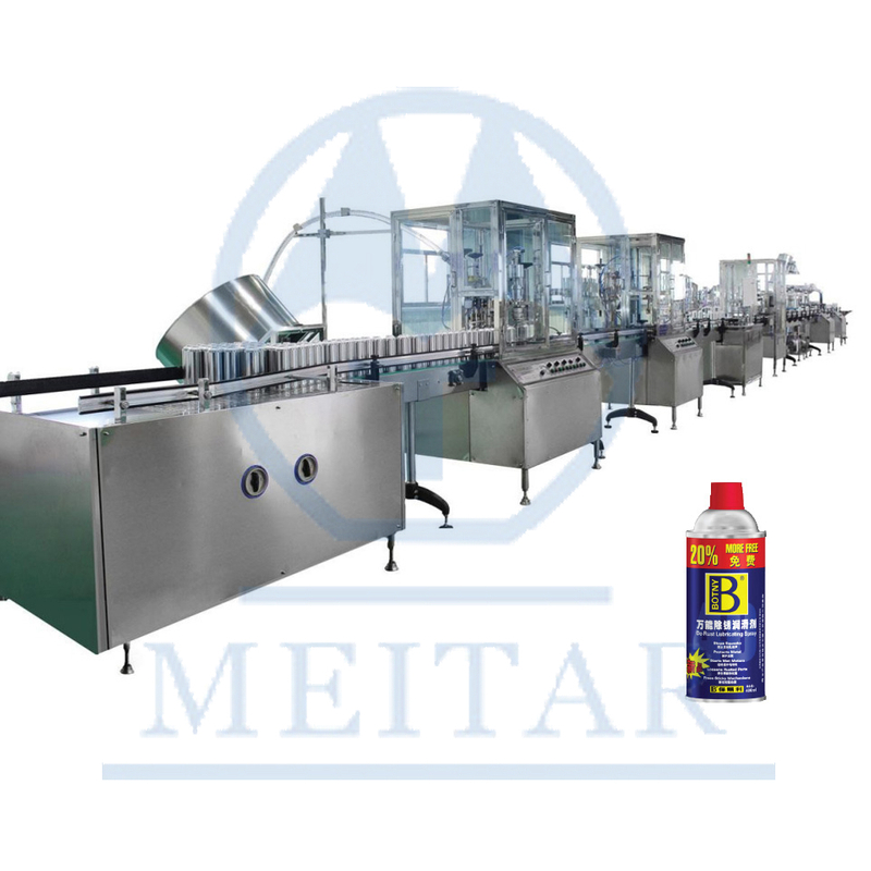 Hot-selling Full automatic QQG 750 spray paint aerosol filling machine line 